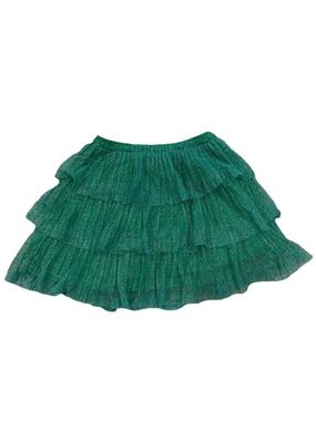 Hanna Andersson Woven Cotton 3 Tiered Skirt Elastic Waist Green Size 120 5T Girl